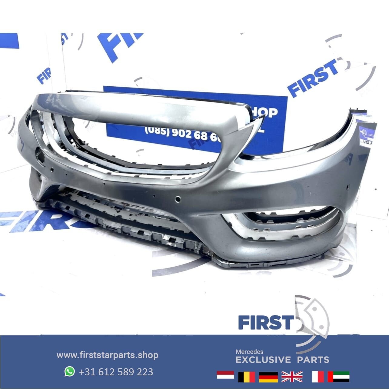 W205 BUMPER AMG VOORBUMPER 2014-2017 Mercedes C Klasse C43 Z, Gebruikt, -, Voor, Ophalen of Verzenden