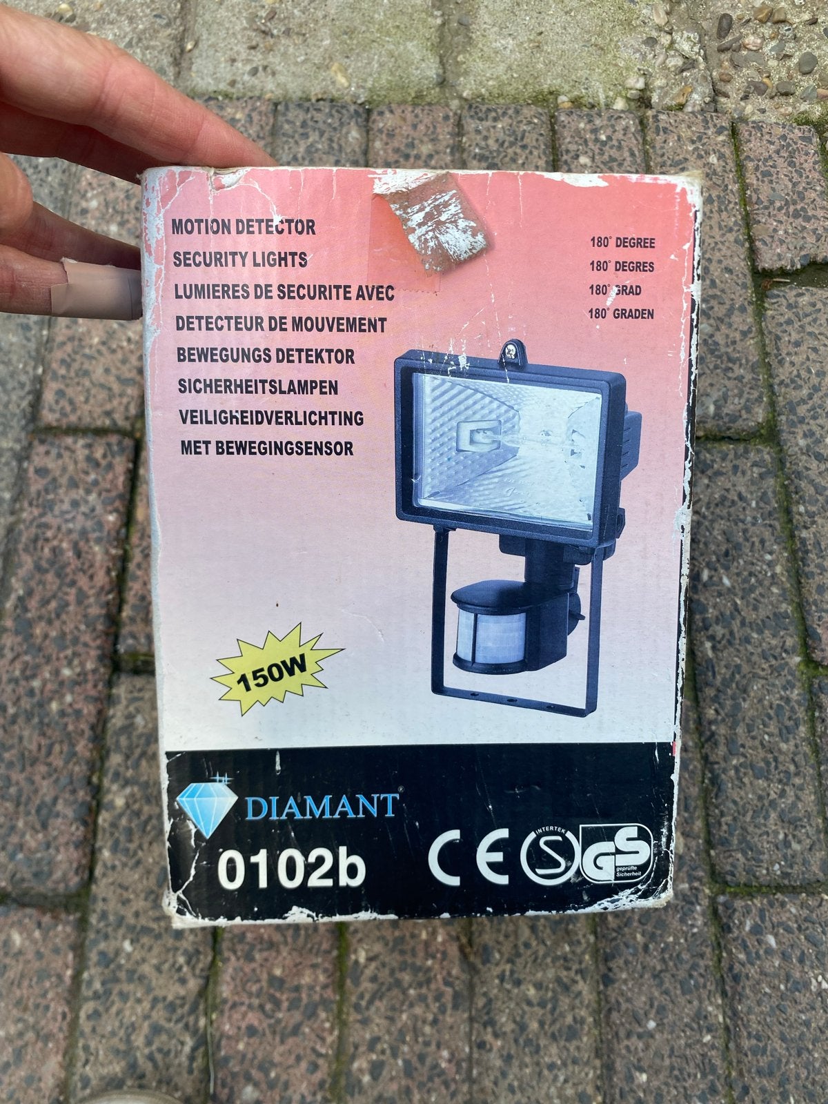Diamant 150W Halogeen Veiligheidslamp met Bewegingssensor, Overige materialen, Bewegingssensor, Overige typen, Nieuw