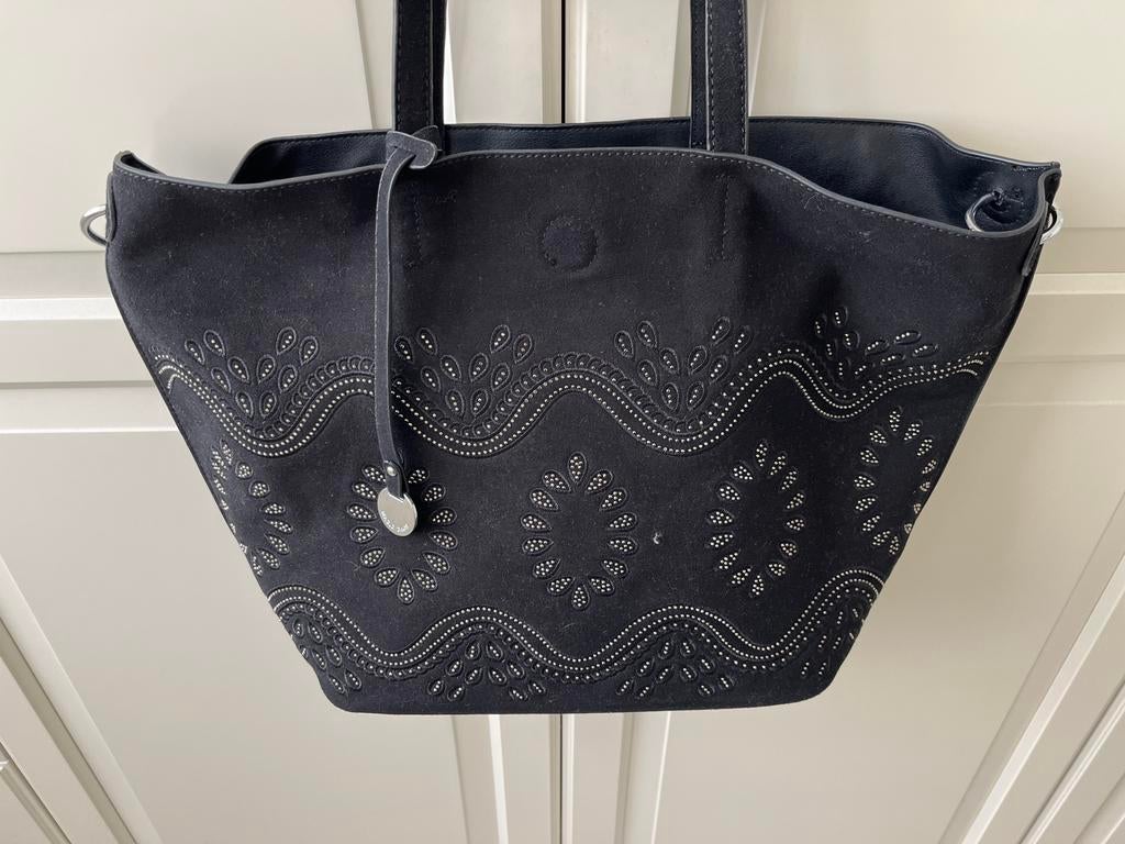 Magic Bags tas van vegan suède met uitneembare binnentas, Ophalen of Verzenden, Zo goed als nieuw, Zwart, Shopper
