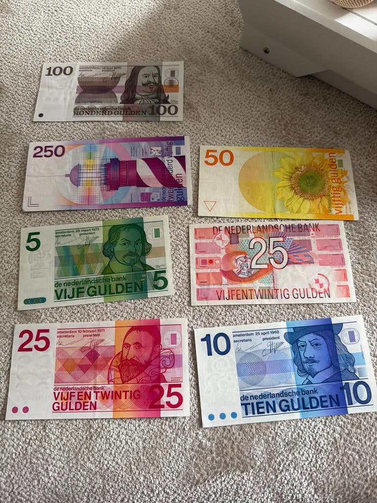 Diverse collectie Nederlandse Guldens (7 biljetten), Ophalen of Verzenden, Euro's, Setje
