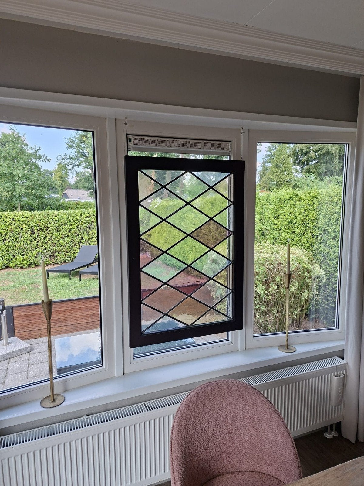 glas in lood raam, Ophalen, Gebruikt
