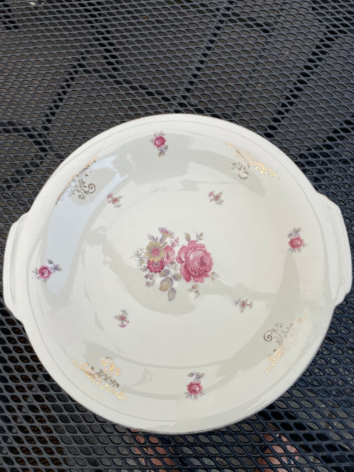 Vintage Seltmann Weiden schaal met rozen decor, 30 cm, Ophalen of Verzenden
