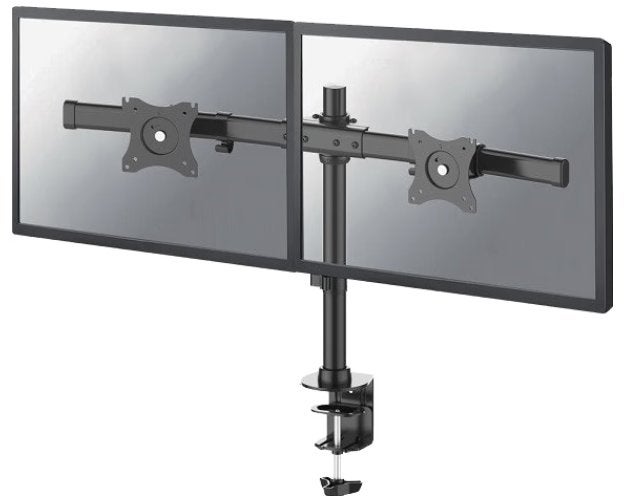 Neomounts FPMA-DCB100BLACK Dual Monitor Arm (Like New), Ophalen, Draaibaar, IPS, Zo goed als nieuw