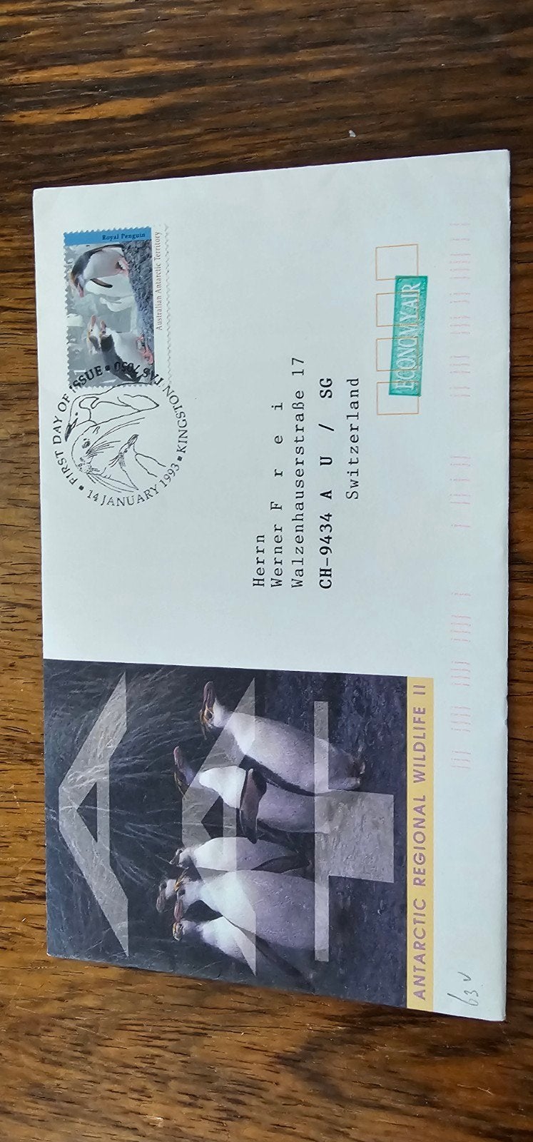 FDC Australië Antarctica 1993 - Koninklijke Pinguïns, Verzenden, Gestempeld