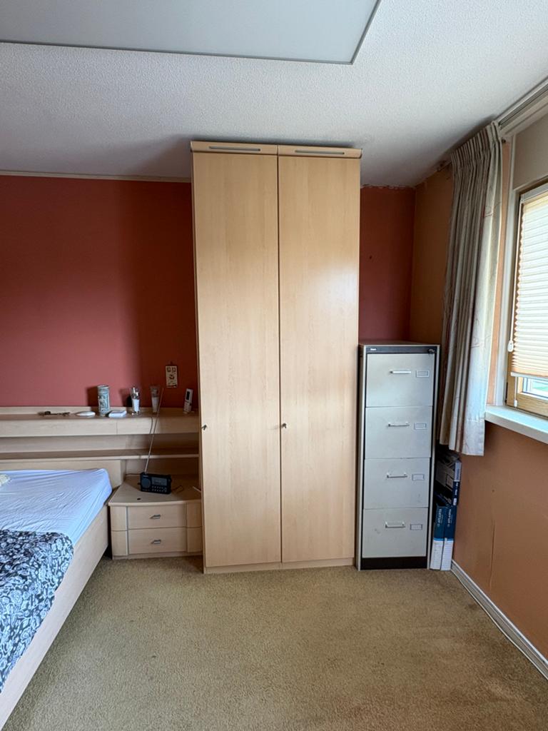 Houten kledingkast met lades en hangruimte, Huis en Inrichting, Ophalen, Gebruikt, 200 cm of meer, 50 tot 100 cm