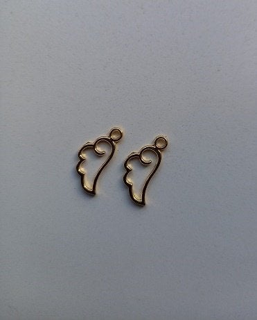 2x Bedeltjes wolkje goudkleurig, Verzenden, Nieuw, Bedel