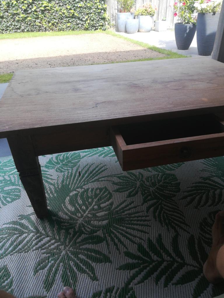 Salon teaktafel 1.20 bij 0.80 cm, Ophalen, 50 tot 100 cm, Vierkant, 50 tot 100 cm