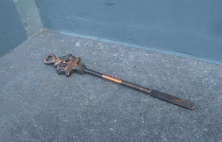 Vintage brons kachelpook, pook kachel of haard 25,5 cm., Ophalen of Verzenden