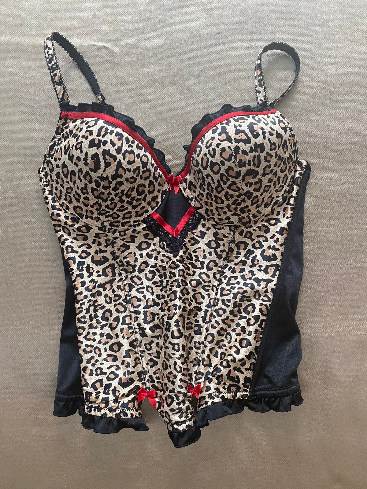 Panterprint korset maat S, Verzenden, Bruin, Body of Korset