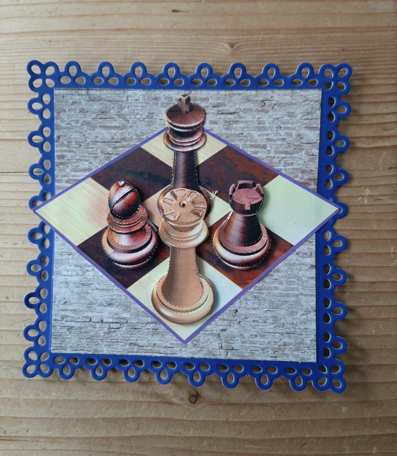 Stans kaart opleg met 3d plaatje schaakspel (1), Ophalen of Verzenden, Nieuw, Overige thema's