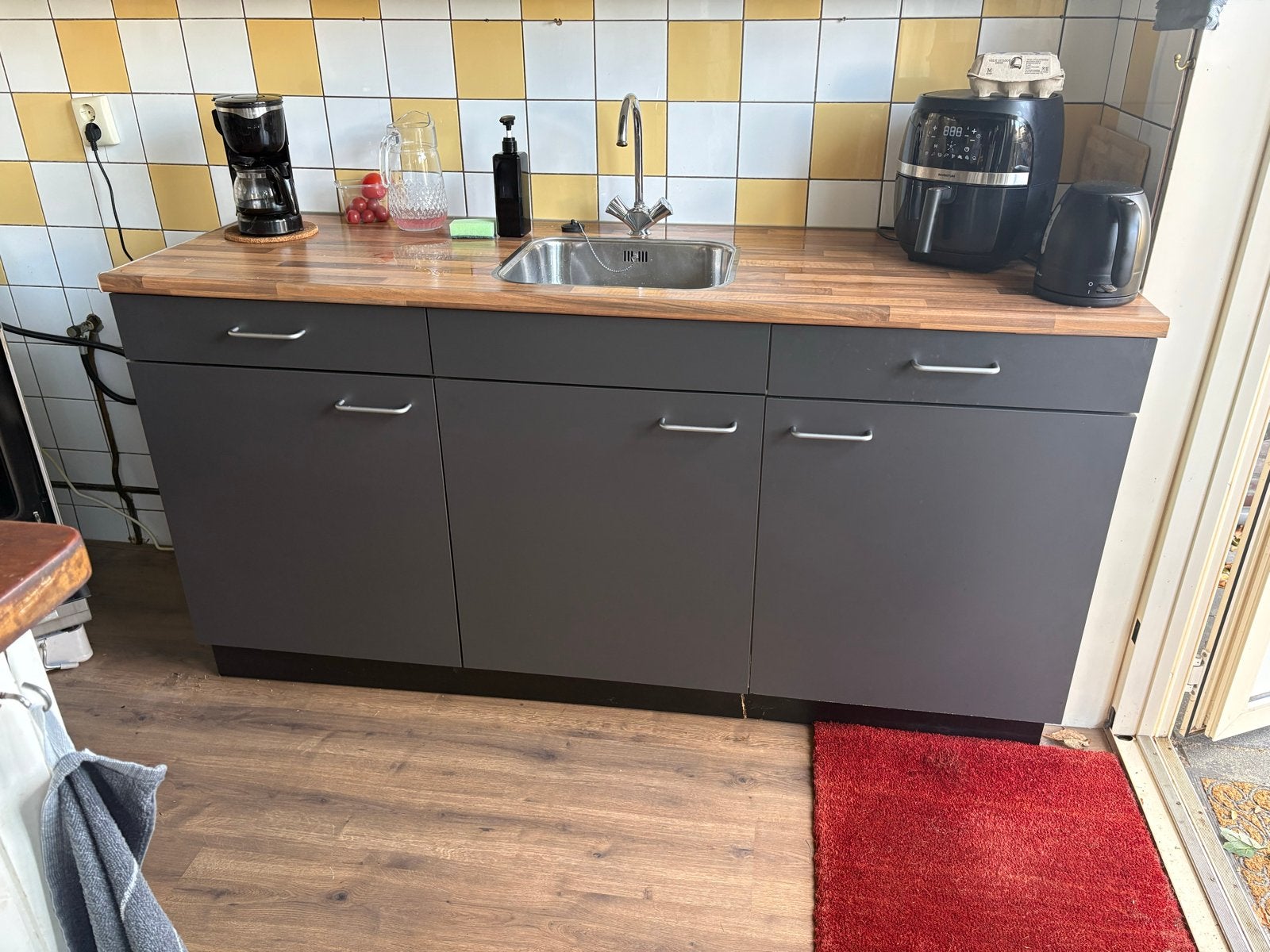 Complete Bruynzeel Keukenblok met Spoelbak en Kastjes, Ophalen, Metaal, Grijs, Overige merken
