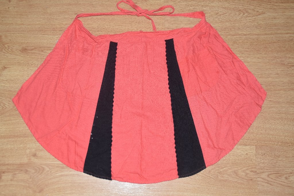 Retro Favorita schort in roze-rood met zwart met zakken 50s, Verzenden, Persoonlijke verzorging