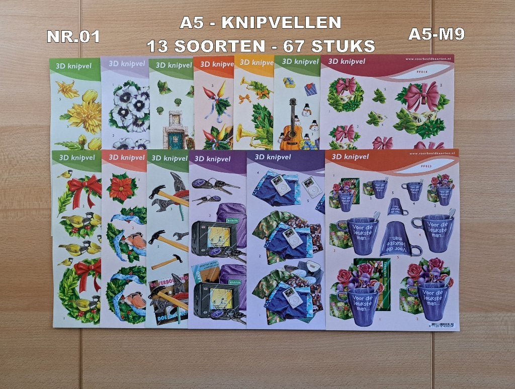 09...A5 KNIPVELLEN 25 SOORTEN-113 VELLEN (3D Knipvel), Ophalen of Verzenden, Nieuw, Meerdere plaatjes