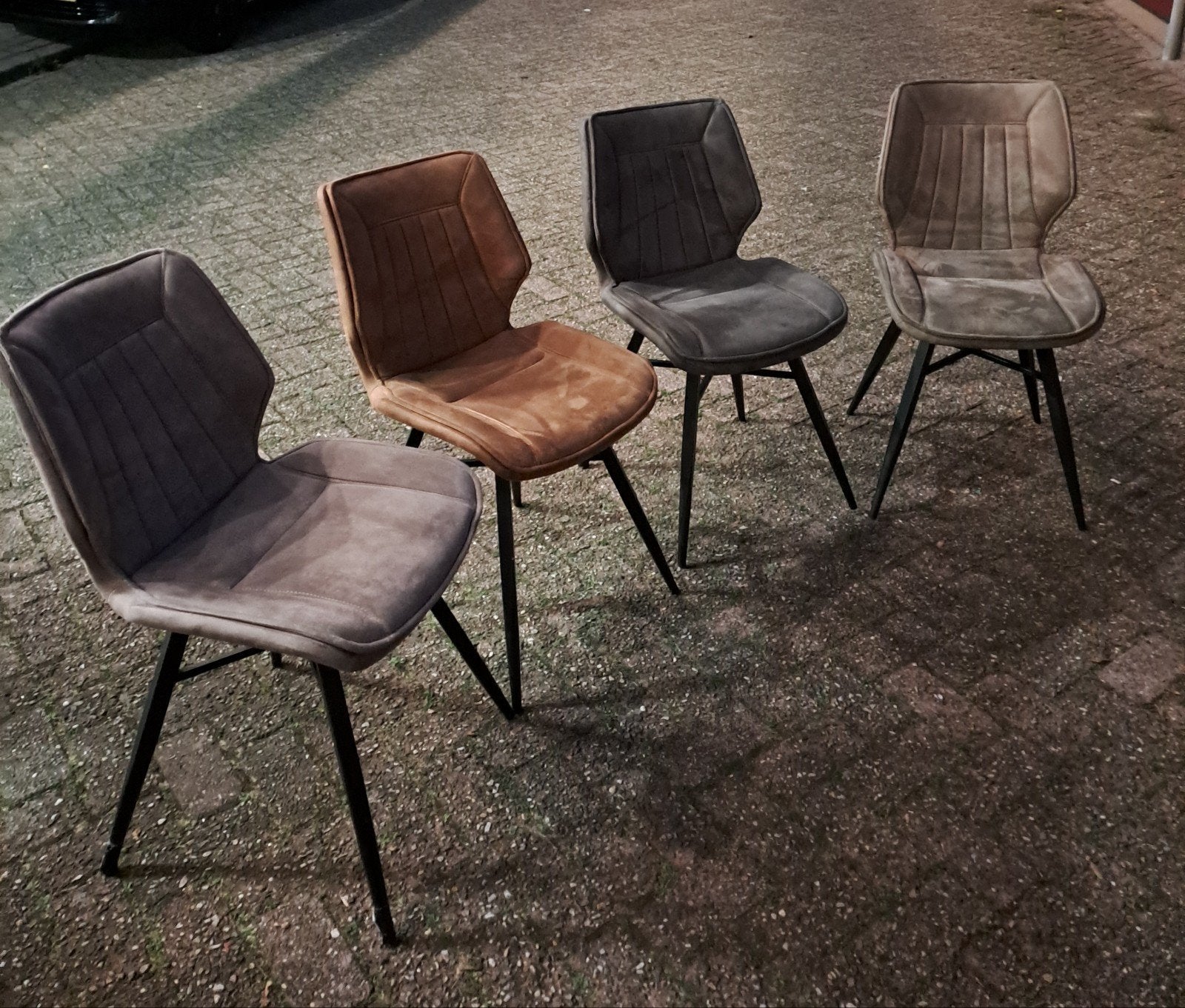 eetkamerstoelen 4 verschillende warme kleuren, Ophalen, Overige materialen, Overige kleuren, Urban, industrieel