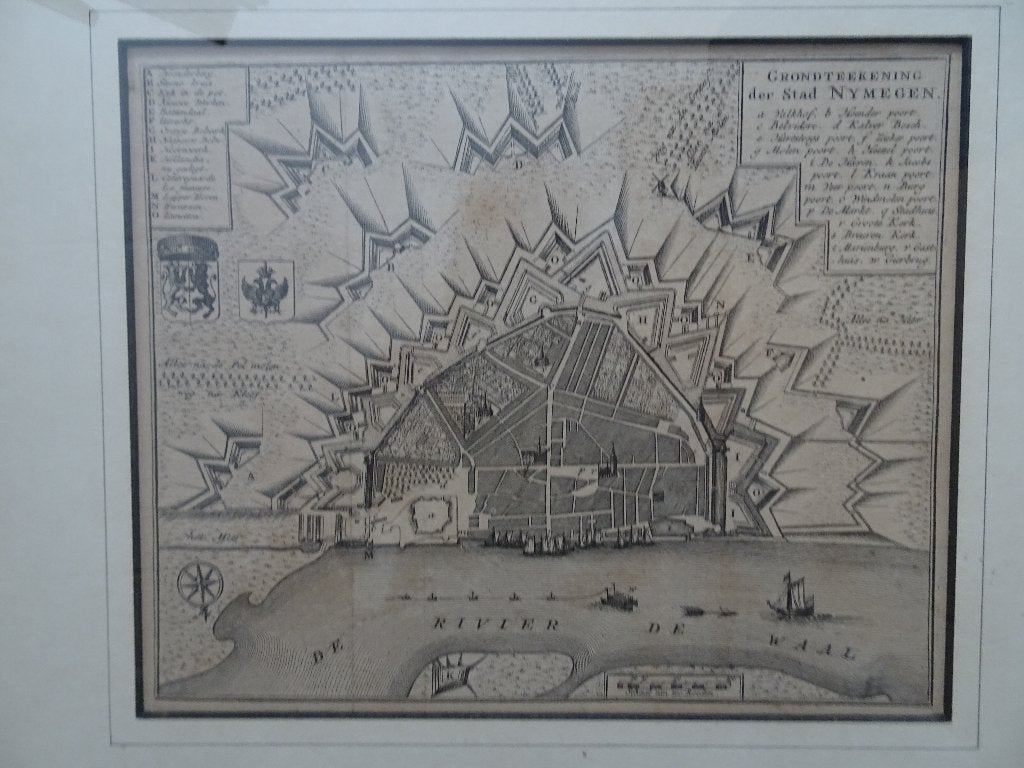 Gravure stadsplattegrond Nijmegen Isaac Tirion 1740, Cartografie, Ophalen of Verzenden, Gravure, Origineel