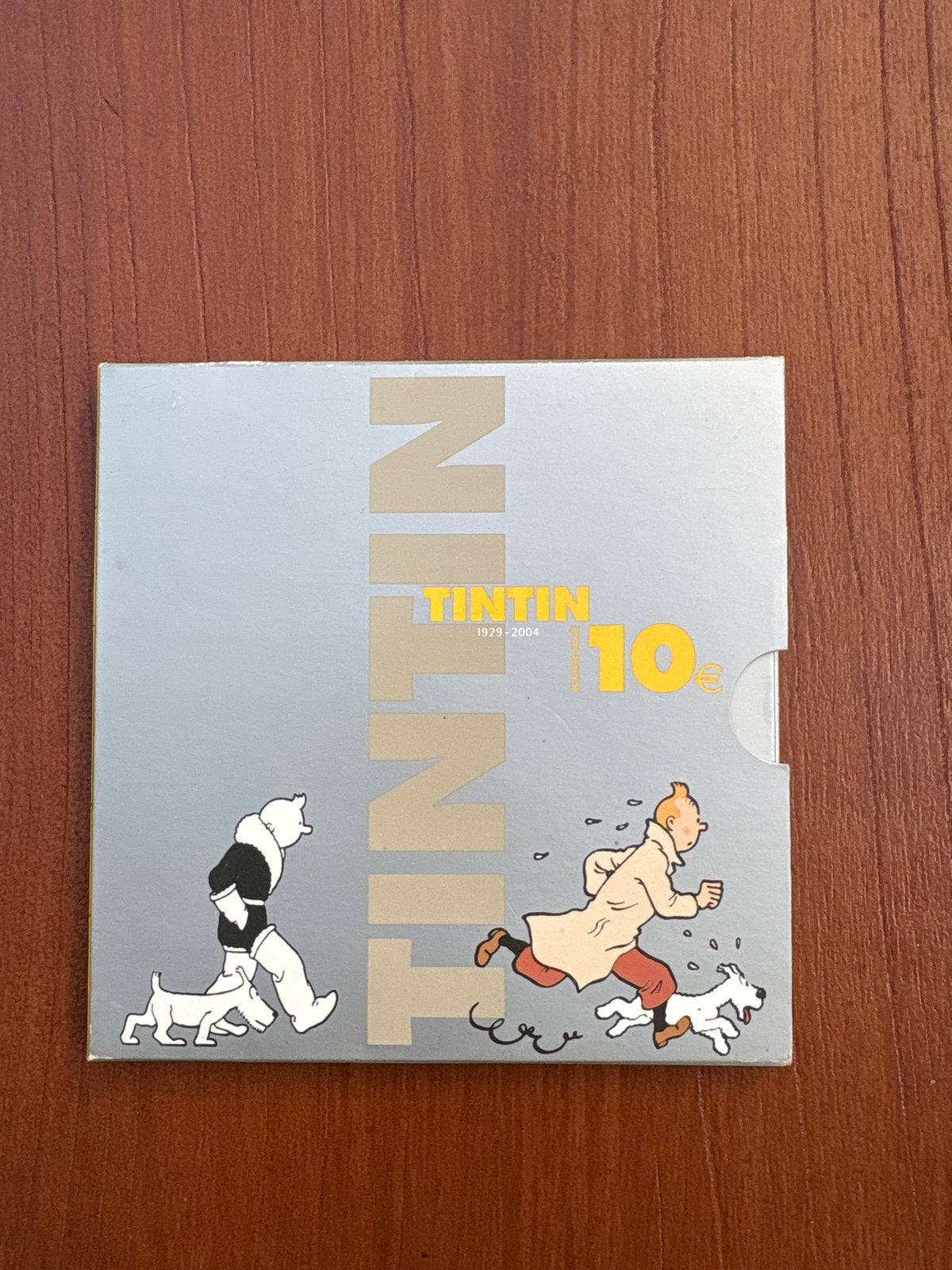 Tintin 75 Jaar Herdenkingsmunt 10 Euro Zilver 2004, Ophalen of Verzenden, Zilver, Losse munt