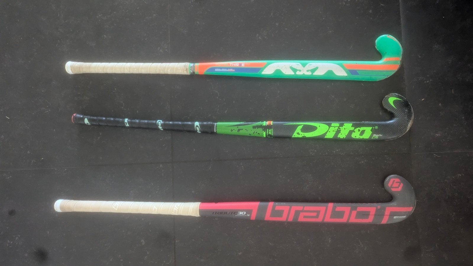 3 hockeysticks, Sport en Fitness, Hockey, Ophalen, Gebruikt, Stick