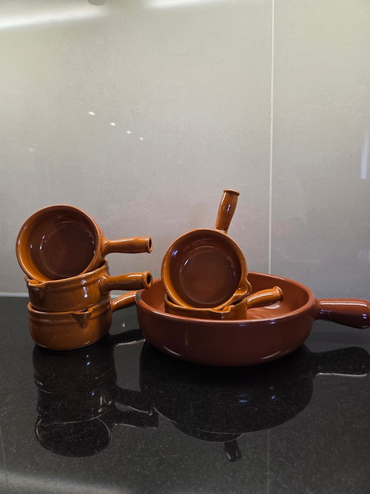 Tapas schaaltjes en ovenschaal - terracotta, Ophalen, Zo goed als nieuw, Natuurlijk materiaal, Bruin