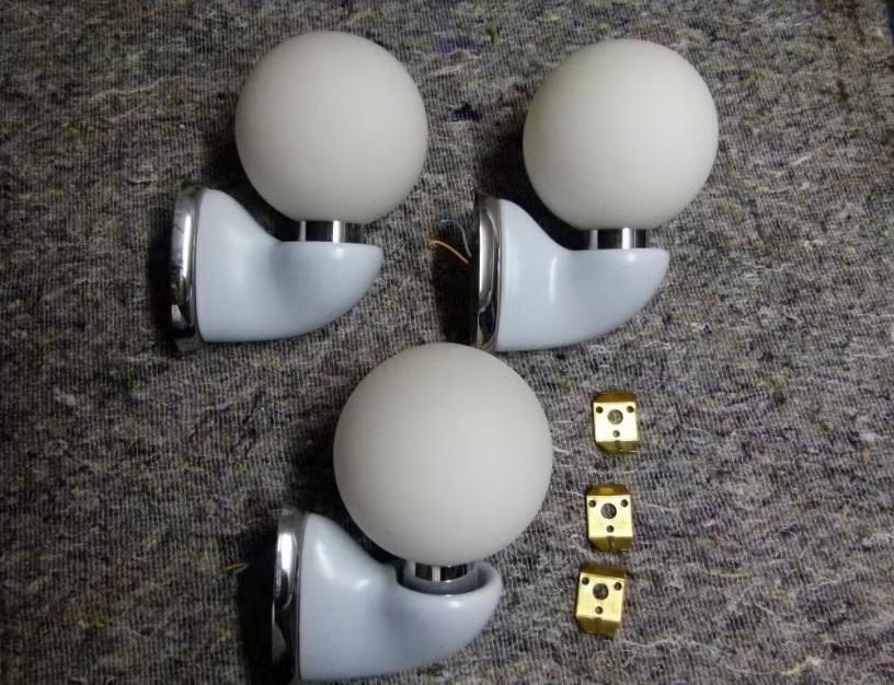 vintage set wandlampen Luigi Colani space age Crocus, E14 (klein), Zo goed als nieuw, Wandlamp, Ophalen