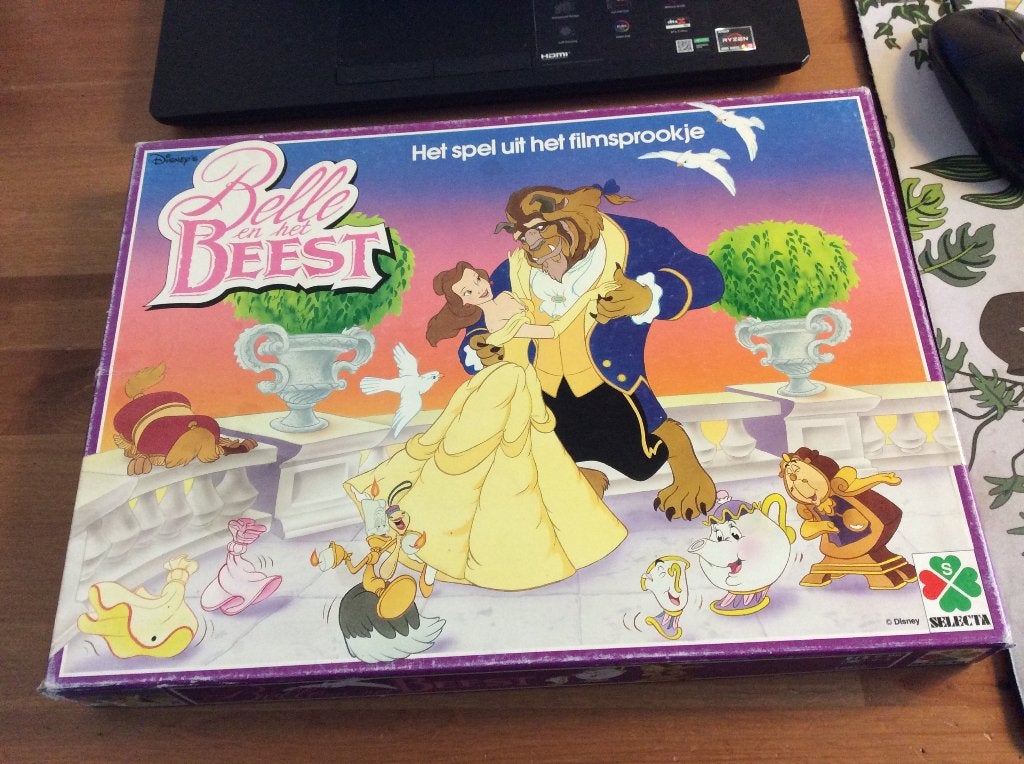 Belle en het Beest, vintage bordspel van Selecta 1990, Een of twee spelers, Ophalen of Verzenden, Gebruikt, Selecta