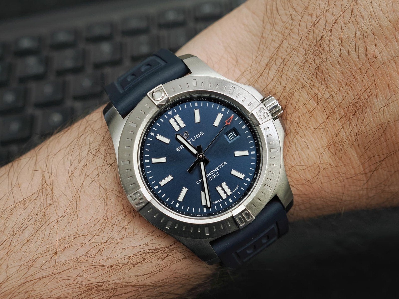 Breitling Chronomat Colt Automatic 44 A17388101C1S1, Staal, Breitling, Polshorloge, Kunststof
