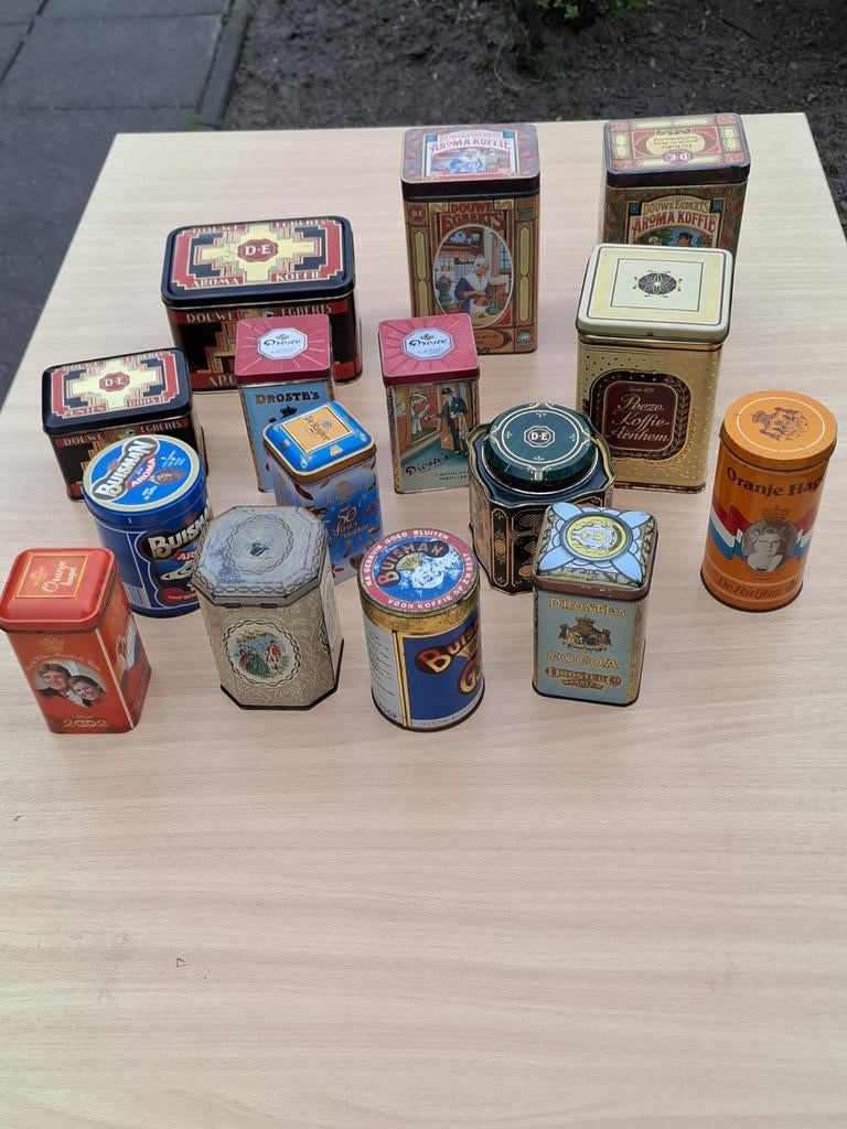Collectie van 15 Vintage Blikken, Ophalen of Verzenden