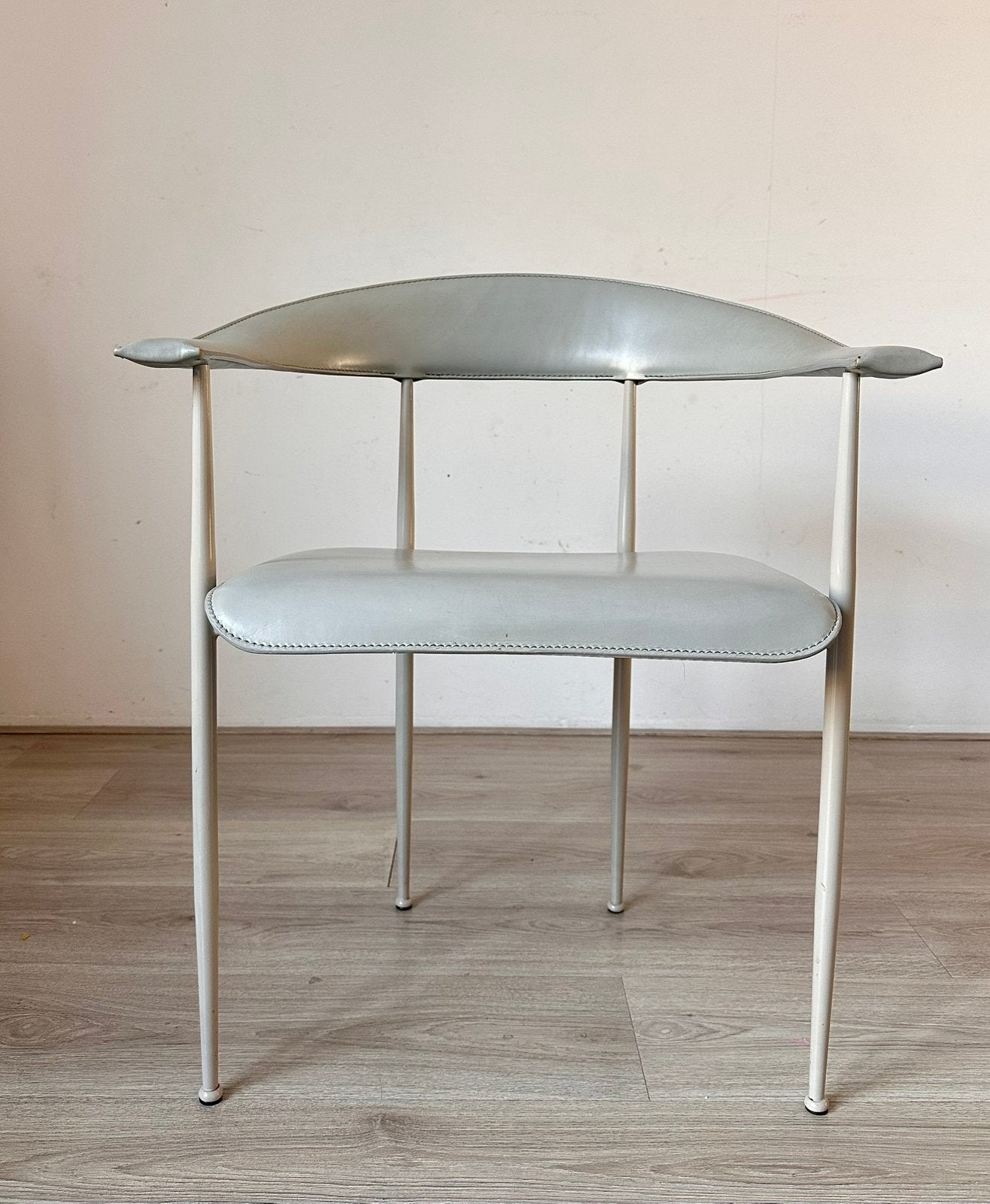 4x Fasem P40 design eetkamerstoelen, Huis en Inrichting, Stoelen, Ophalen, Grijs, Leer, Vier