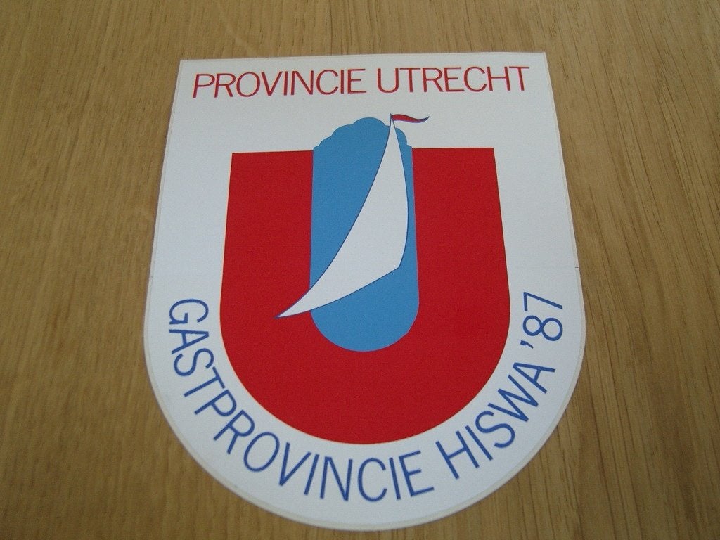 sticker provincie utrecht gastprovincie hiswa 1987 *, Ophalen, Zo goed als nieuw