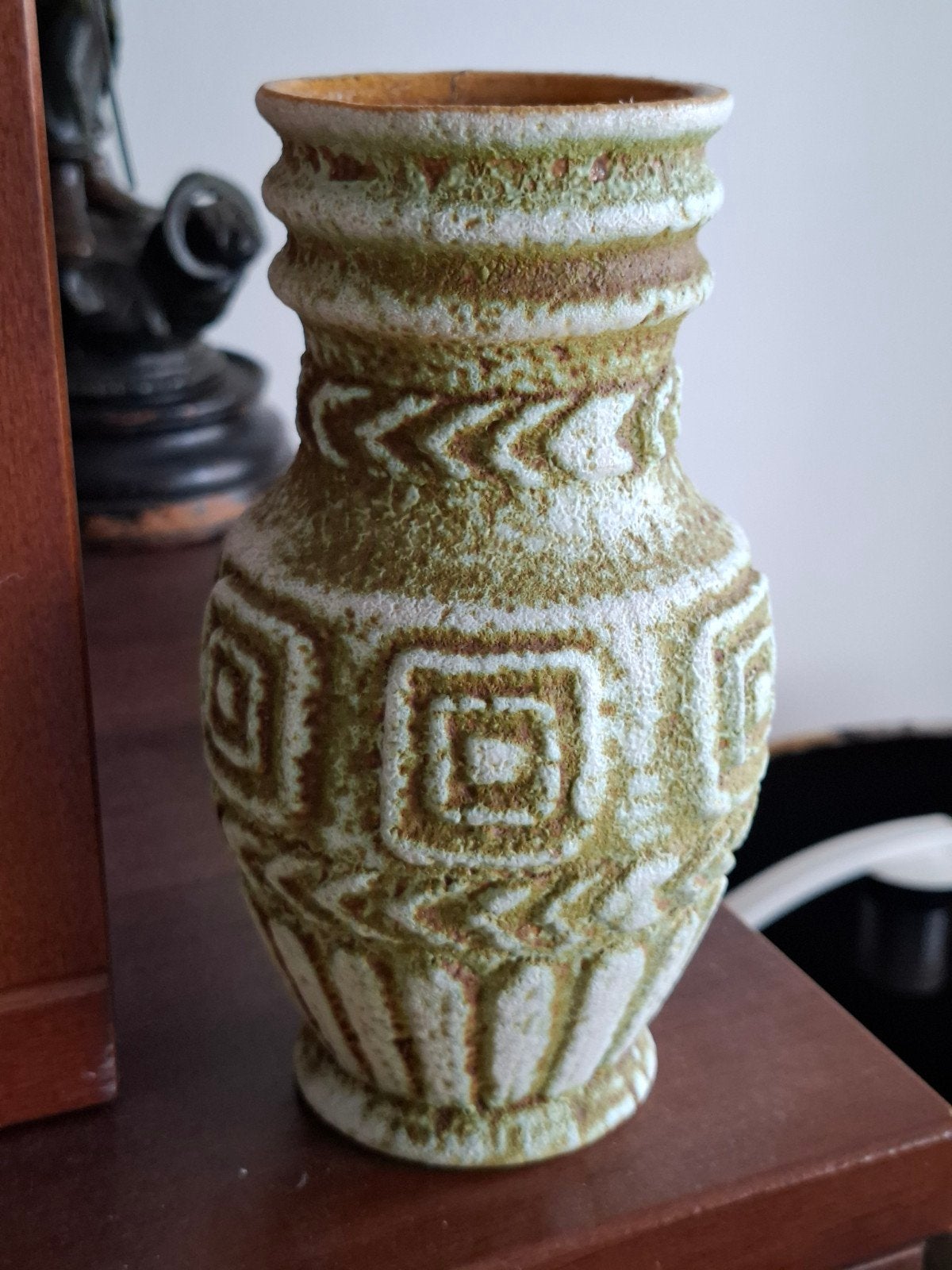 groene W-Germany vaas vintage, Ophalen of Verzenden