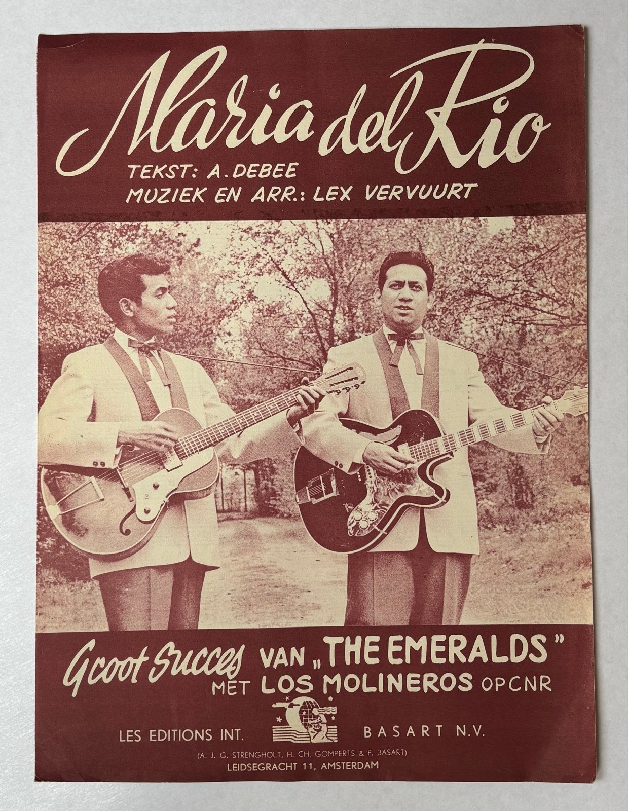 Bladmuziek Maria del Rio - The Emeralds, Ophalen of Verzenden, Artiest of Componist, Populair, Gitaar