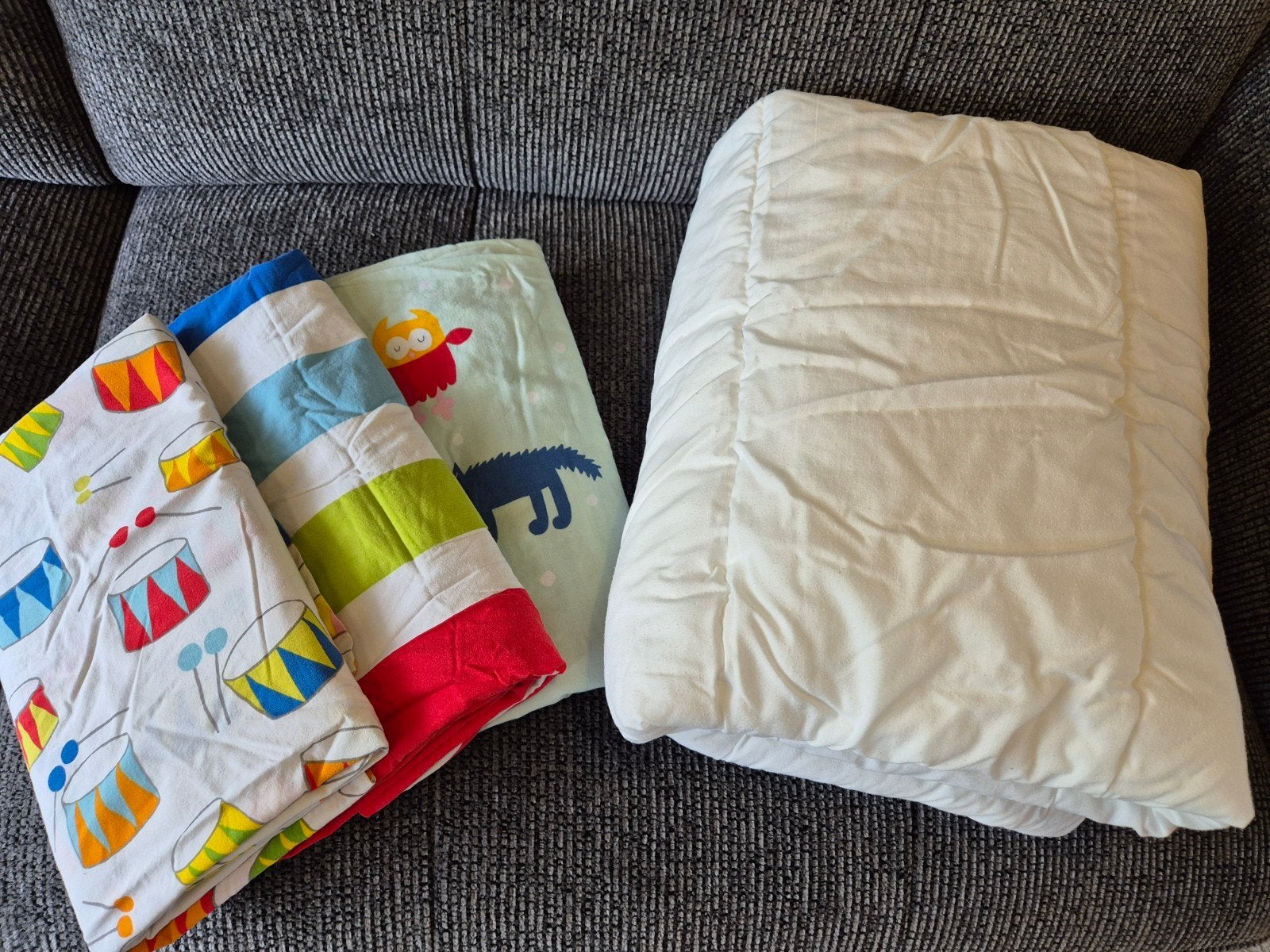 IKEA dekbed, dekbedovertrek en matrasbeschermer ledikantje, Kinderen en Baby's, Ophalen, Gebruikt, Ledikant, Deken of Dekbed
