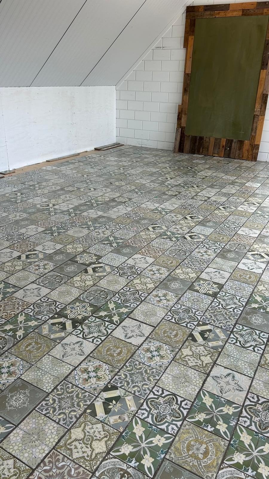 Klik laminaat Portugees design ca 25m2, Ophalen, 50 tot 150 cm, Zo goed als nieuw, 10 m² of meer