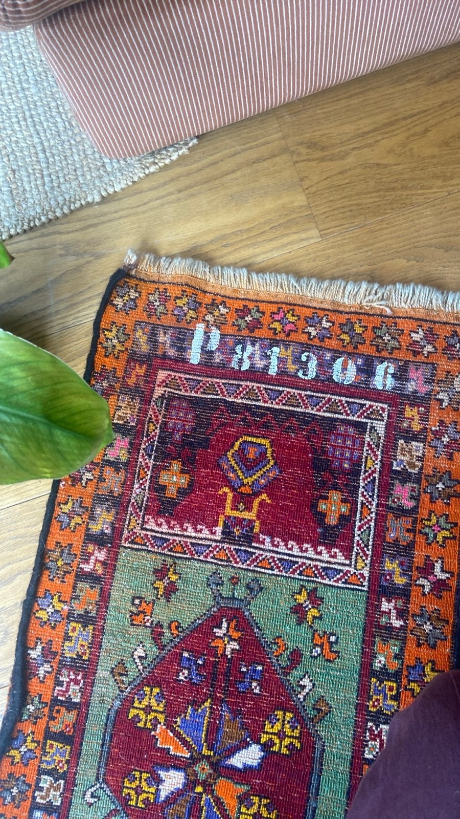Perzisch kleedje 48x105 cm - Handgeknoopt Oosters tapijt, Minder dan 50 cm, Gebruikt, 100 tot 150 cm, Ophalen of Verzenden