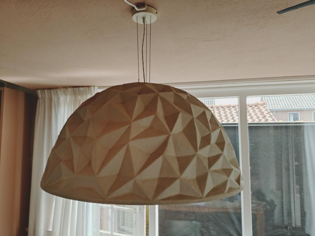 Grote Hanglamp Betonlook Fiber Cement Ø 70 cm, Ophalen, Gebruikt, Overige materialen, Modern, Industrieel, Betonlook