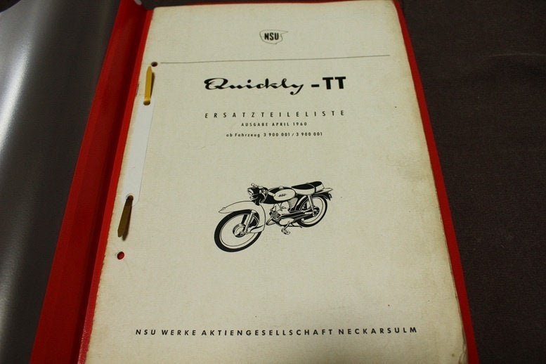 NSU Quickly TT 1960 ersatzteil liste onderdelen boek, Ophalen of Verzenden