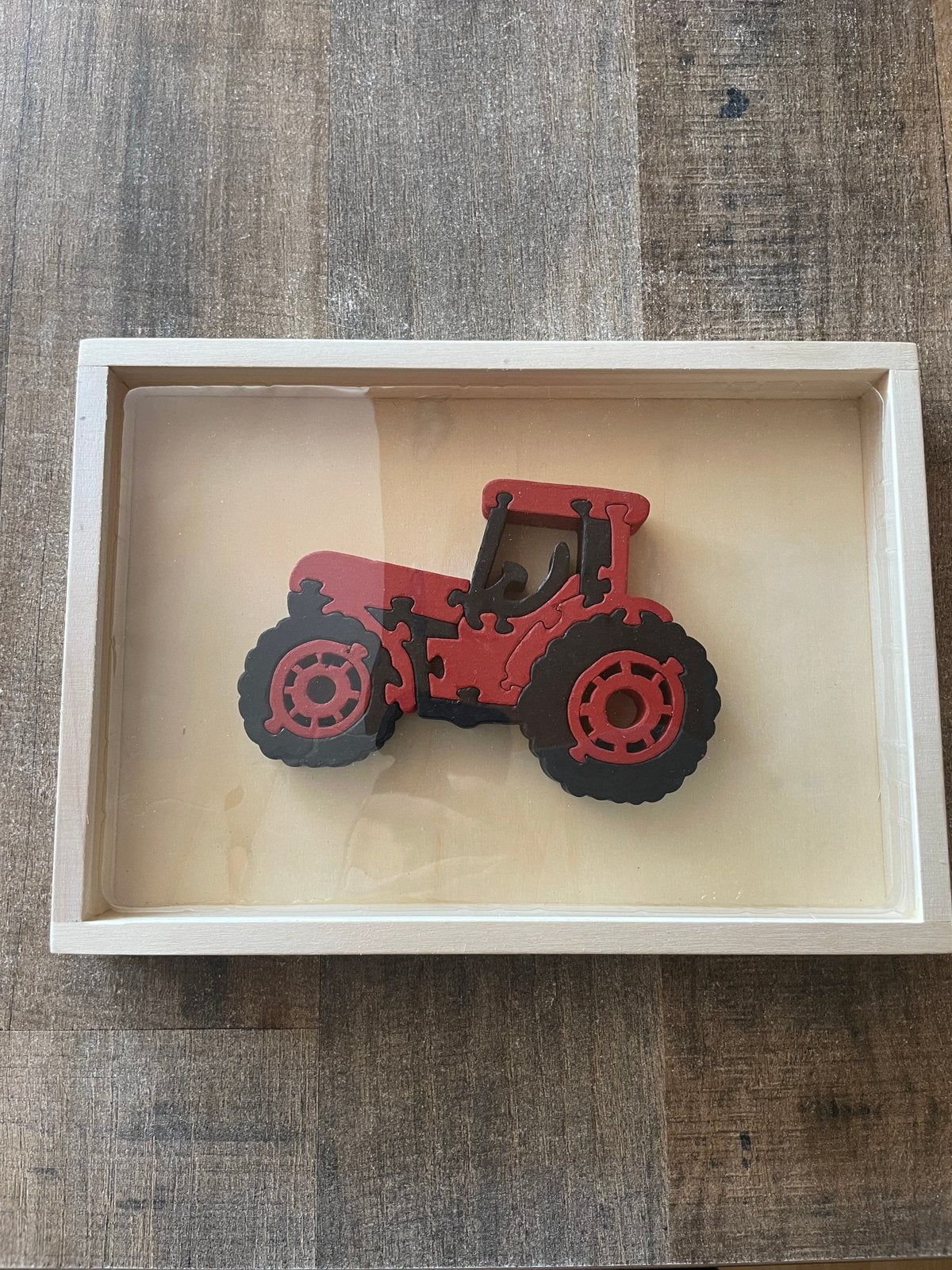 Tractor hout puzzel zgan, Kinderen en Baby's, Speelgoed | Kinderpuzzels, Ophalen of Verzenden, Meer dan 50 stukjes, Zo goed als nieuw