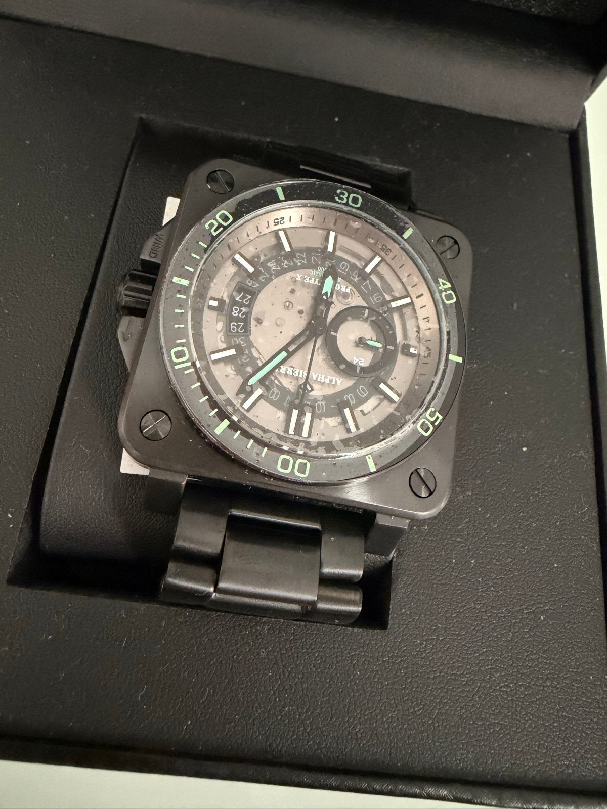 Alpha Sierra Prototype Herenhorloge - Zwart Staal, Overige merken, Staal, Polshorloge, Ophalen of Verzenden