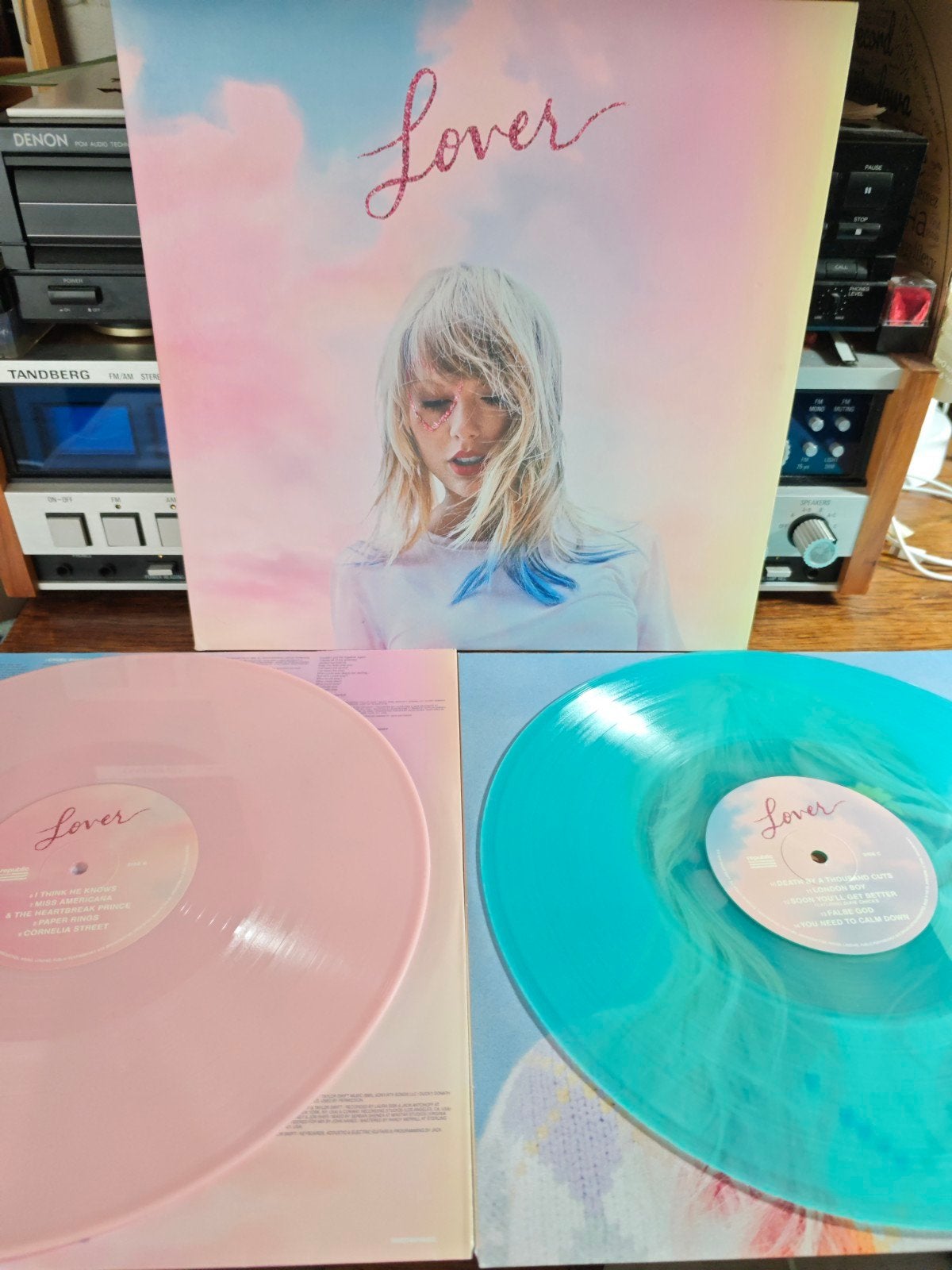 Taylor Swift - Lover (Roze & Blauw Gekleurd Vinyl), Ophalen of Verzenden, Zo goed als nieuw, Colored vinyl, 12 inch
