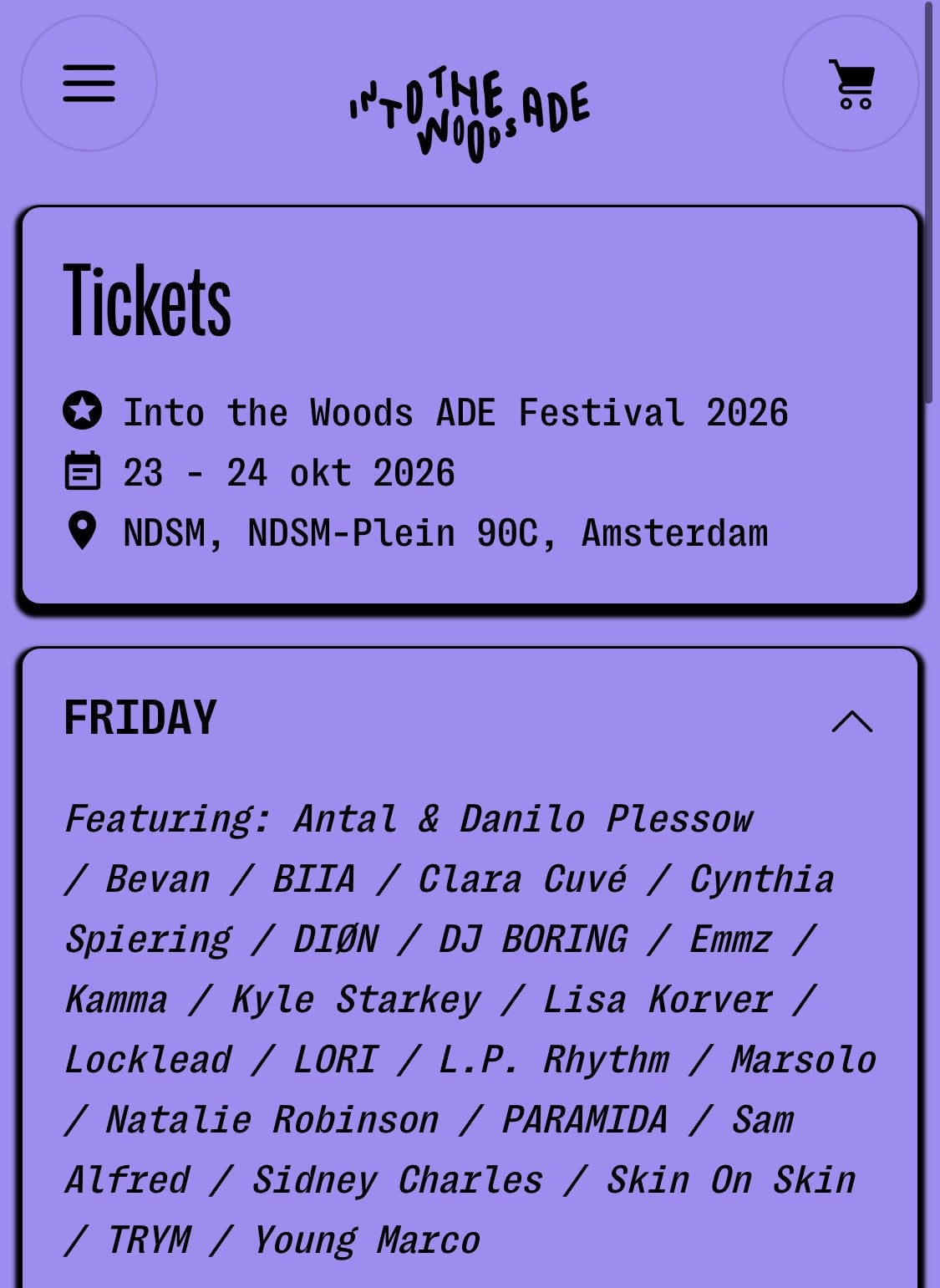 Into the Woods ADE vrijdagtickets 23/10, Eén persoon