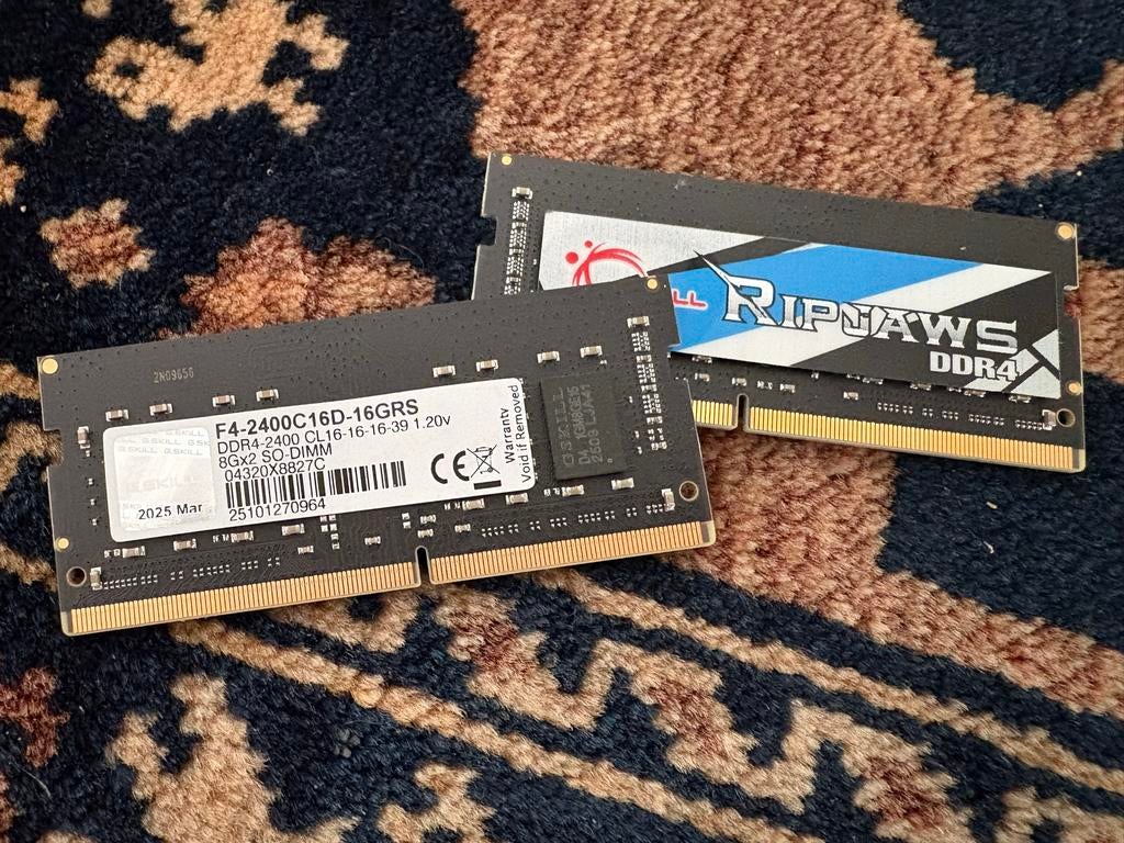 G.Skill DDR4 2400MHz 2x8GB RAM Geheugen, DDR4, Ophalen of Verzenden, Zo goed als nieuw, Desktop