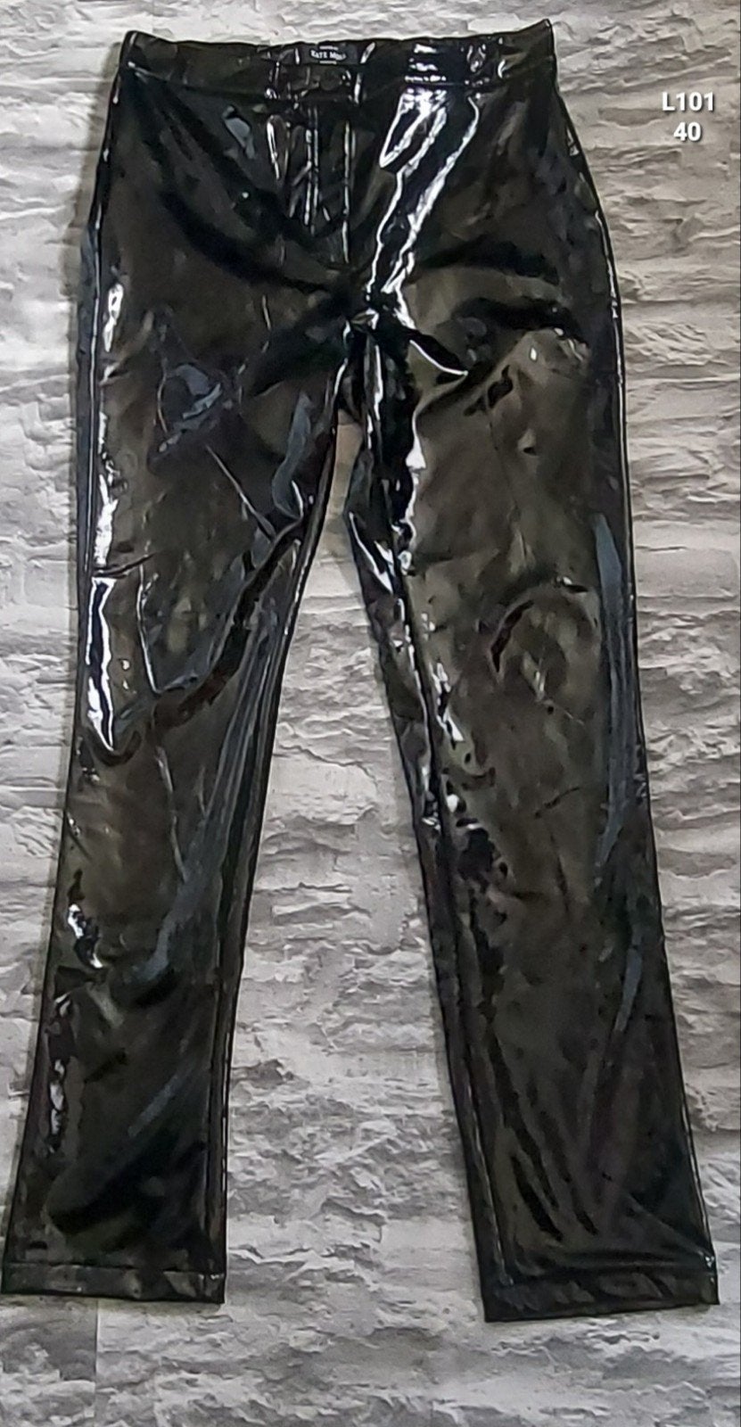 Kinky Kate Moss zwarte lakleren broek, Maat 38/40 (M), Kate Moss, Zwart, Ophalen of Verzenden