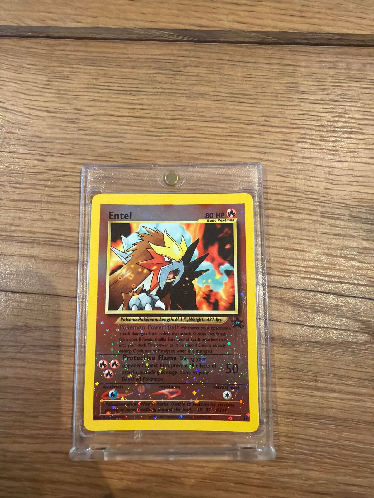Pokémon Kaart: Entei (Neo Revelation), Ophalen of Verzenden, Zo goed als nieuw, Losse kaart, Foil