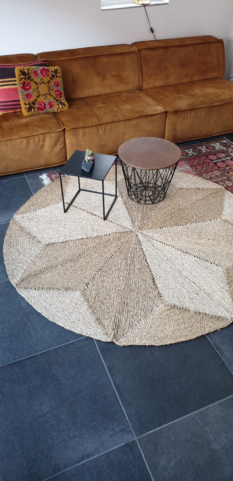 Splinternieuw Sisal vloerkleed 150 cm rond dubbelzijdig €50!, Huis en Inrichting, Stoffering | Tapijten en Kleden, Beige, Rond