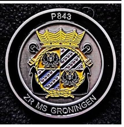 Gezocht! Challenge Coin Marine Zr Ms Groningen P843, Ophalen of Verzenden, Marine