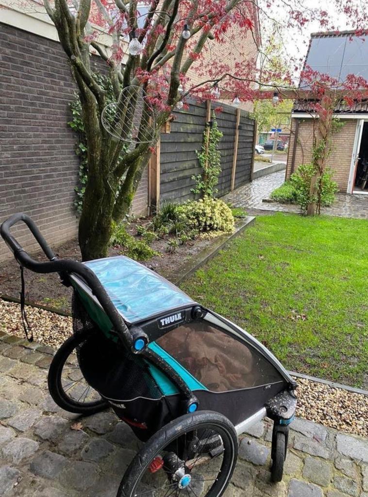 Thule chariot lite 2 fietskar, Fietsen en Brommers, Fietsaccessoires | Aanhangers en Karren, Ophalen, Gebruikt, Opvouwbaar, Kinderkar