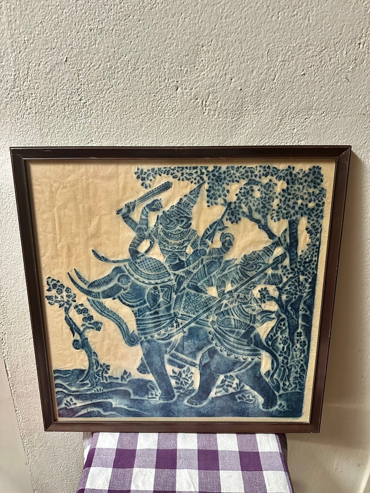 2x tempelwrijfkunst op rijstpapier, Ophalen of Verzenden