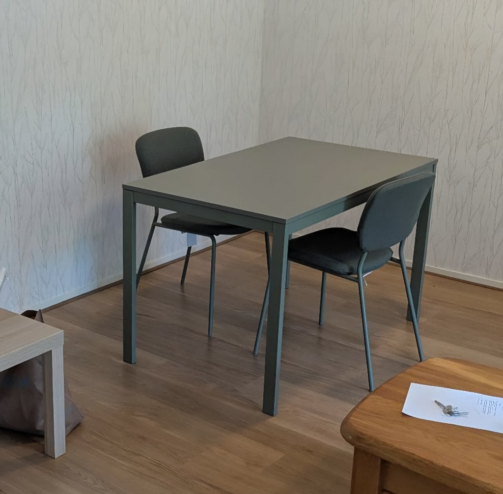 Ikea uitschuifbare eettafel groen, Huis en Inrichting, Tafels | Eettafels, Ophalen, Ikea uitschuifbaar, 50 tot 100 cm, Zo goed als nieuw