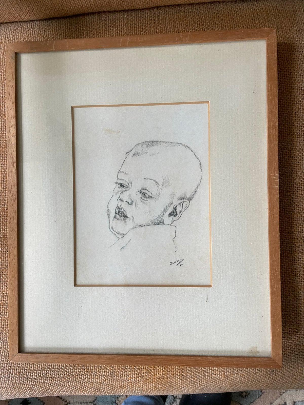 Foto 3 van Unieke gesigneerde tekening Arie Kater (1936) - Babyportret