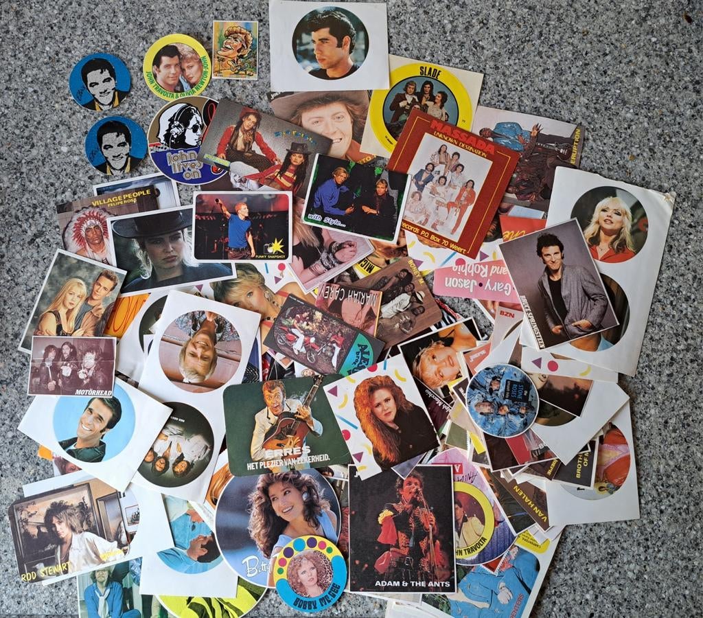 Grote Partij vintage stickers hardrock rock pop artiesten, Verzamelen, Ophalen of Verzenden, Zo goed als nieuw