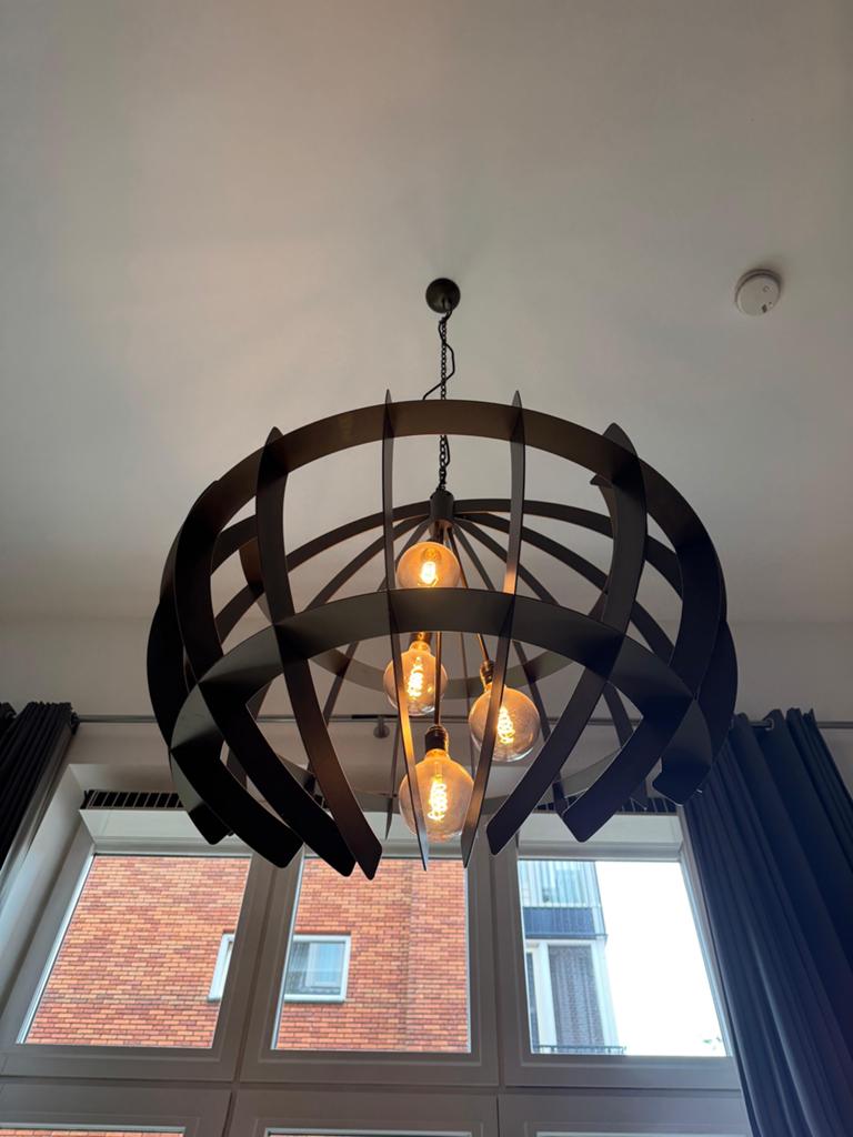 Hanglamp Terra, platinum, 100cm gedemonteerd en ophaalklaar, Ophalen, Overige materialen, Webo, Zo goed als nieuw